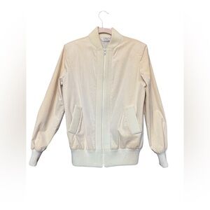 Adolph Schuman for Lilli Ann vintage 50’s Cream Ultra Suede Zipup Bomber